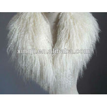 Top quality natural color mongolian lamb fur collar